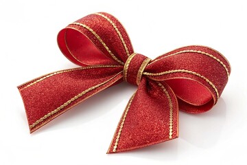 Red glitter gift bow for christmas presents Nice