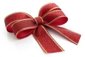 Red glitter gift bow for christmas presents Nice