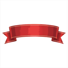 A beautiful red ribbon with tan borders lies gracefully on a white background