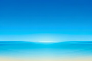 Vast ocean horizon under a clear blue sky