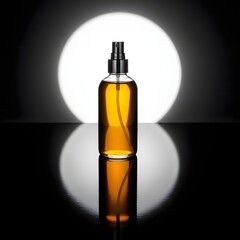 Cosmetic Bottle Mockup Spray Amber Product Skincare Background Display Reflection Studio