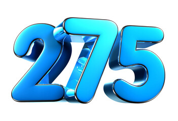 Blue number 275 3d illustration. Advertising signs. Product design. Product sales