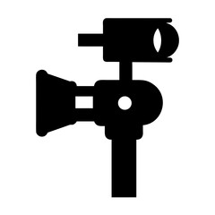 Professional video camera and surveillance system icon for digital security. Vector