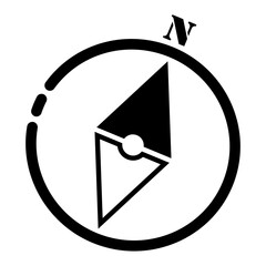 North direction for the map with the N letter symbol