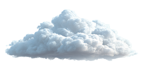 A fluffy, light gray cumulus cloud against a black background
