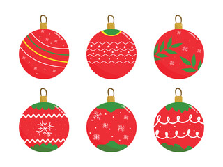 Christmas Bauble Ornaments in Red and Green