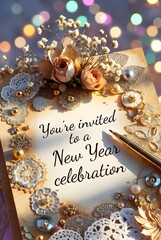 merry christmas and happy new year card