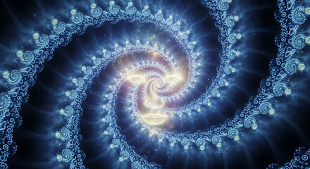 Fototapeta premium Fractal Spiral A mesmerizing, radiant journey through abstract patterns, beauty, and cosmic wonder