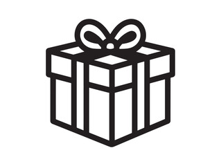 Clean Minimalist 2D Vector Gift Box Illustration