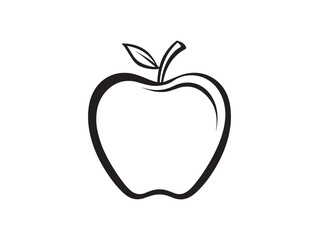 Clean Minimalist Bite Apple Icon 2D Vector Art
