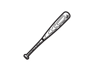 Clean Minimalist Baseball Bat Icon 2D Vector Design