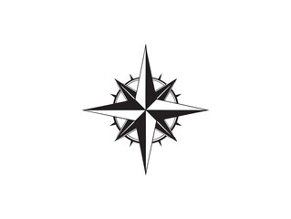 Compass icon 2D vector line art concept