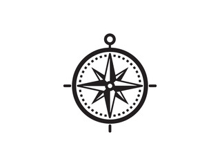 Compass icon 2D vector line art minimal