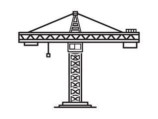 Construction Crane Icon 2D Vector Simple Building