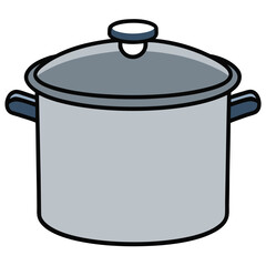 Cooking Pot Vector Illustration – Flat Minimal Kitchen Utensil Icon