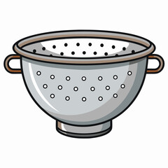 Colander Vector Illustration – Minimal Flat Kitchen Strainer Icon