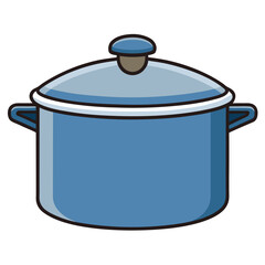 Saucepan with Lid Vector Illustration – Minimal Flat Kitchen Utensil Icon