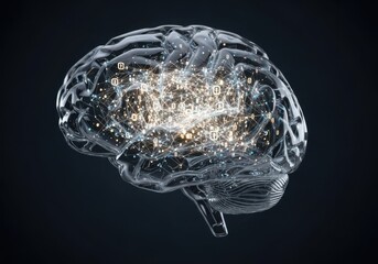 Innovative AI brain visualizing complex data and thought processes