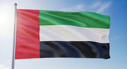 Obraz premium Uae flag day celebration with national flag on a sunny day
