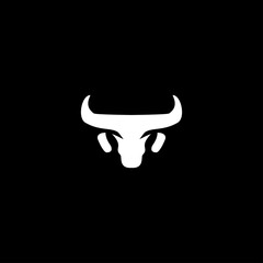 Black and white Bull and head...
