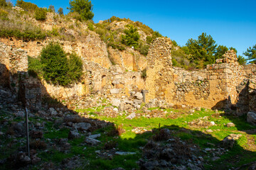 The ancient city of Syedra has located about 20 km. southeast of Alanya district of Antalya, on a mountainous area just west of the small coastal plain fed by the Sedre Stream. The city has developed 