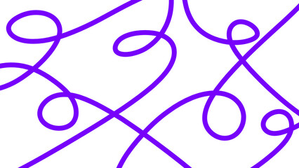 Purple curved brush stroke line. Wavy line smooth flowing ribbon. Abstract flowing line with loop and smooth curve.  