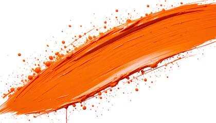 Dynamic Abstract Artwork with Bold Orange Brushstroke