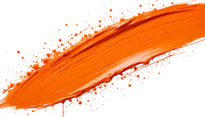 Dynamic Abstract Artwork with Bold Orange Brushstroke