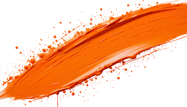 Dynamic Abstract Artwork with Bold Orange Brushstroke - Powered by Adobe