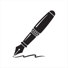 Hand drawn fountain pen with ink line for writing and calligraphy