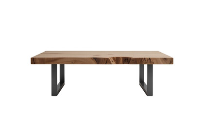 Modern Minimalist Coffee Table with Natural Wood Slab
