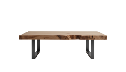 Modern Minimalist Coffee Table with Natural Wood Slab