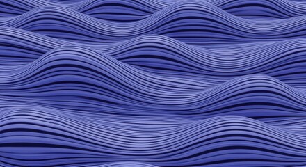 Abstract background of undulating wavy lines in deep blue color creating a dynamic, textured surface pattern