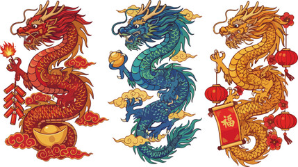 Three Zodiac Snake Styles for Lunar New Year Vector