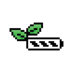pixel 8 bit green energy vector icon art  for computer game