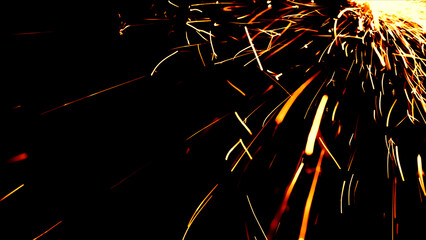 Floating embers sparks black background. Opacity or screen mode usage for overlay