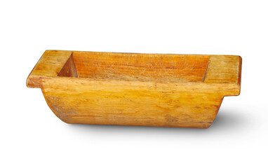 Small wooden trough isolated on transparent background