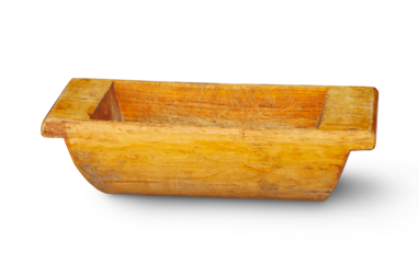 Small wooden trough isolated on transparent background