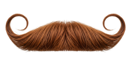 Curly Brown Moustache with Swirled Ends Keywords: mustache, facial hair, brown, ginger, auburn