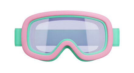 Pink and Teal Ski Goggles with Transparent Lenses winter sports