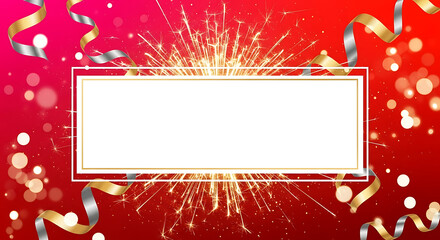 Bright Red Firework Explosion Celebration Background Design
