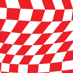 Close up of Croatian red and white check board waving flag Abstract background.