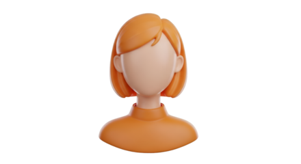 3D Rendered Stylized Female Avatar Head character