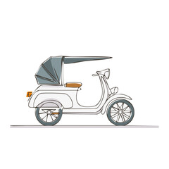 Fototapeta premium Stylized three wheeled auto rickshaw with a protective canopy for traditional passenger transport