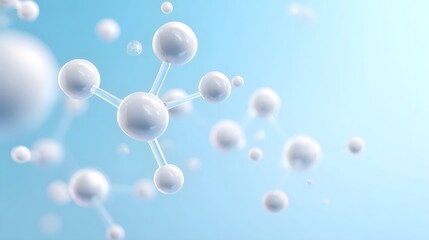 Detailed scientific molecular network visualization featuring precise atomic bonds and spherical elements in an abstract 3D rendering with a luminous blue backdrop symbolizing progress