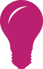 Solid Magenta Light Bulb Silhouette Icon for Idea and Energy