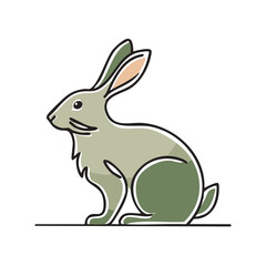 Obraz premium Abstract Rabbit Sketch on White Cute Hare Illustration