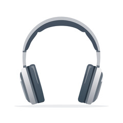 Fototapeta premium Modern flat design headphones illustration for audio and music listening experience