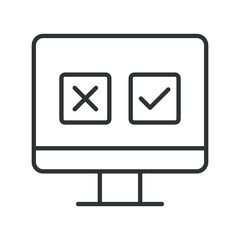 Evaluation icon in line design. evaluation, study check, clinical assessment, trial review, result analysis on white background vector. Evaluation editable stroke icon