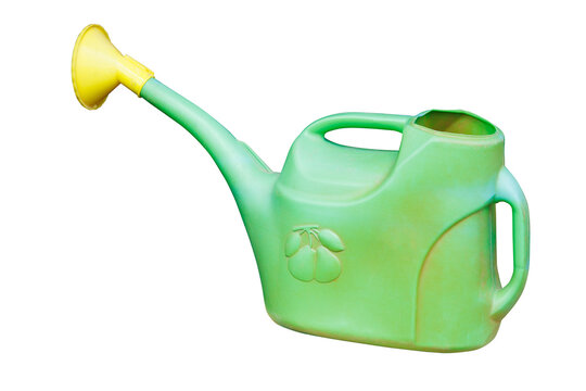 Green plastic watering can for watering plants in the garden isolated on transparent background - Powered by Adobe